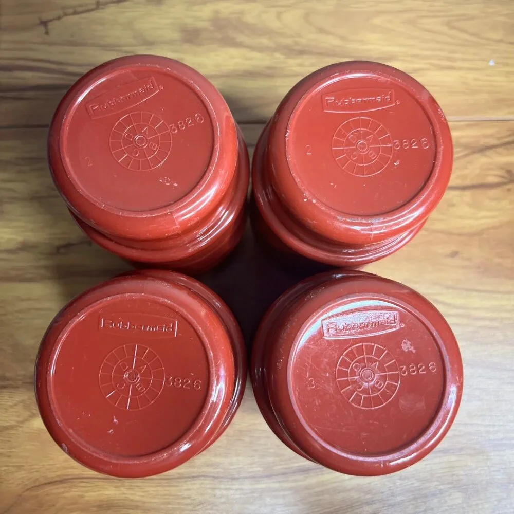 Vintage Melamine Red Orange Tumblers 5
